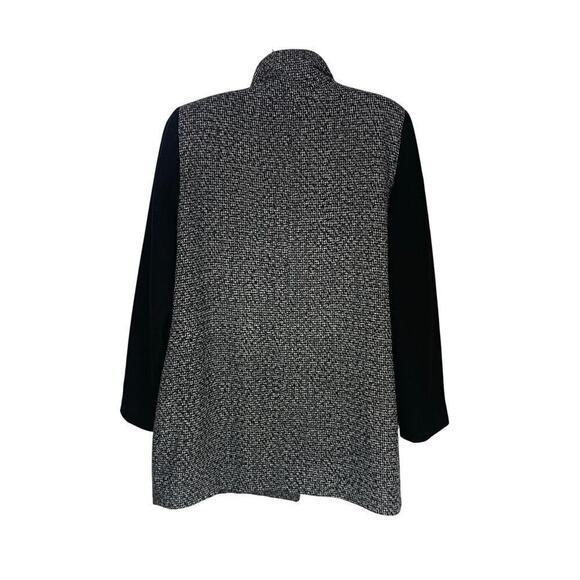 MNG (Mango) Black Colorblock Tweed Funnel Neck Peacoat - Size S - Picture 2 of 11